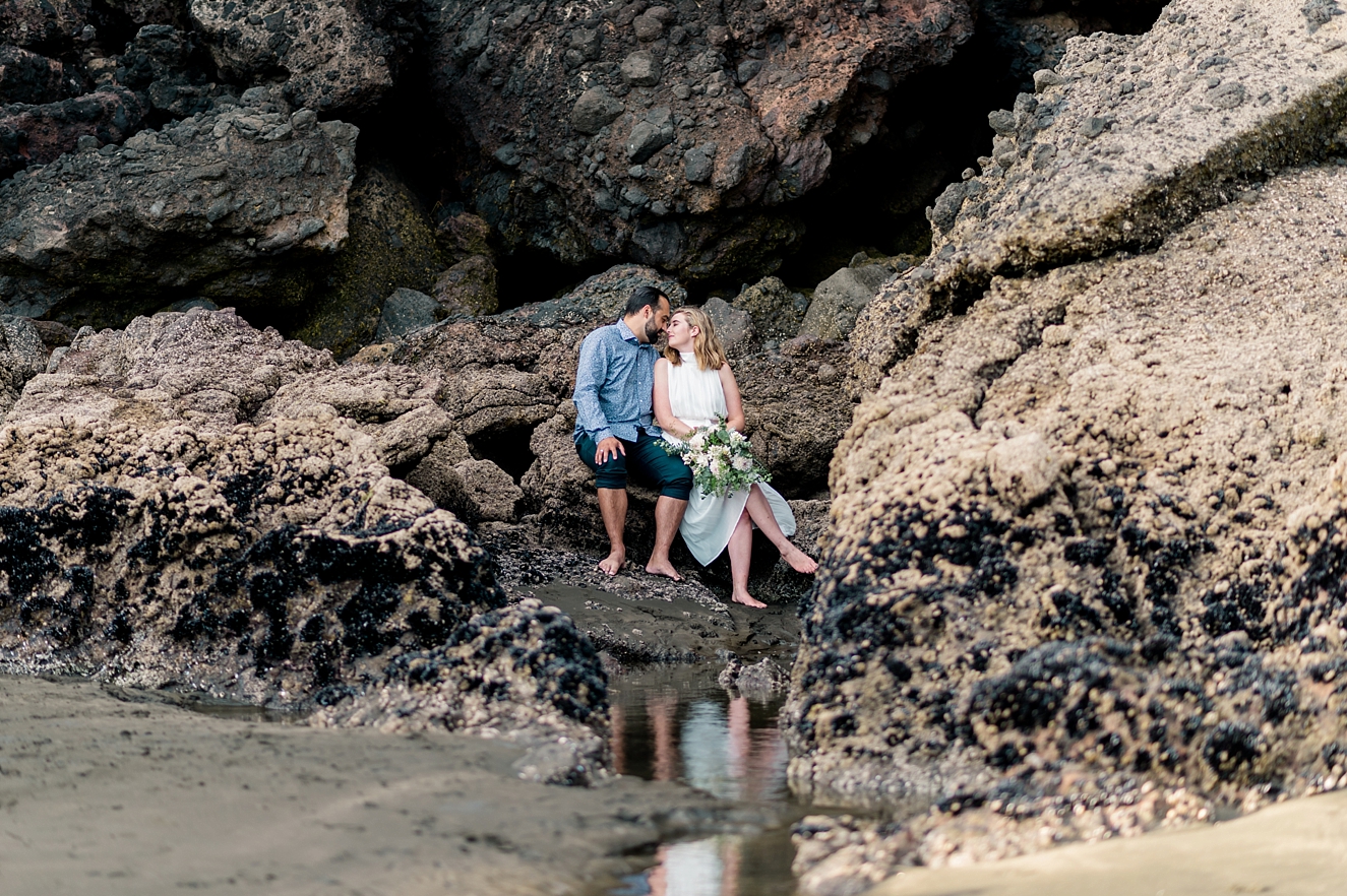 Piha Beach, New Zealand Fine Art Engagement Portraits by Lauren R Swann Photography