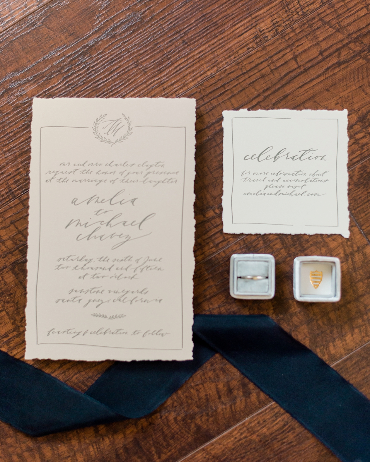Washington DC Wedding Invitation Suites by Brown Linen Design photo