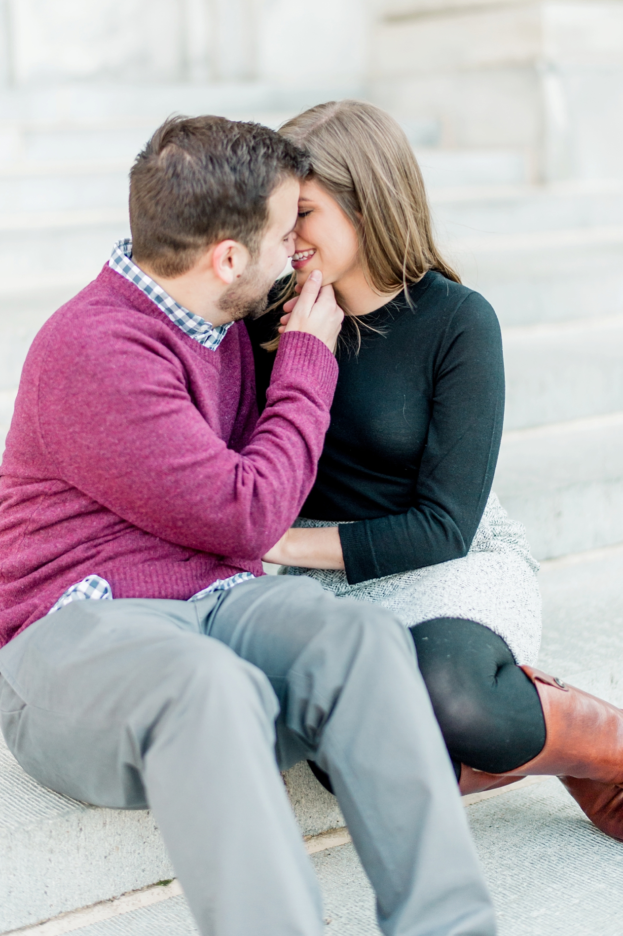 A Cozy and Romantic Downtown Annapolis & Naval Academy Engagement Session by Fine Art Wedding Photographer Lauren R Swann