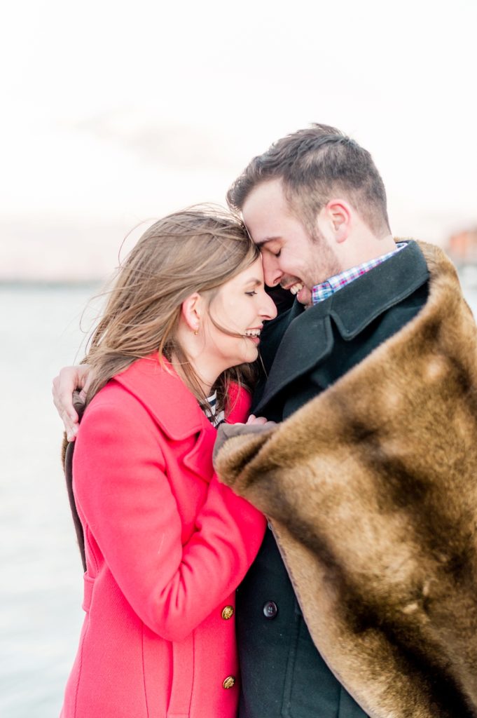 A Cozy and Romantic Downtown Annapolis & Naval Academy Engagement Session by Fine Art Wedding Photographer Lauren R Swann // Winter Engagement Sessions