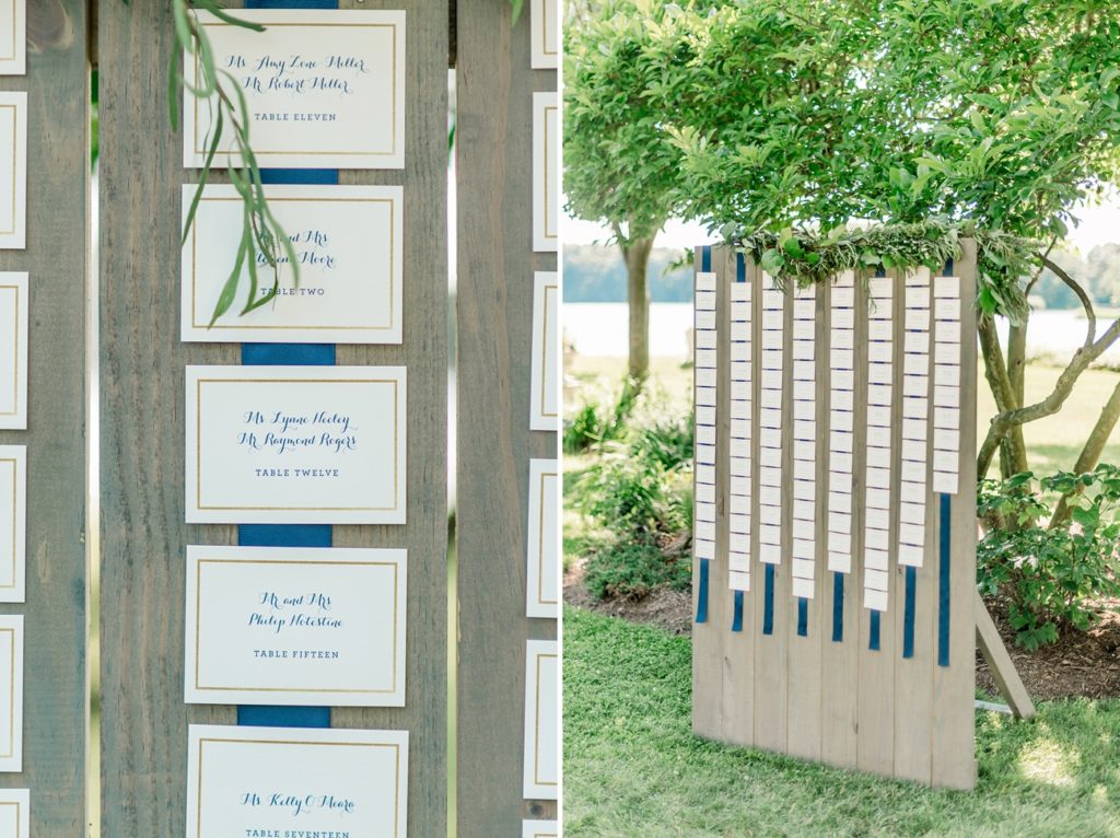 An elegant yet laidback Eastern Shore, Maryland wedding in Chestertown with soft and romantic details with splashes of blue and greens, photographed by Lauren R Swann and designed by Kari Rider Events.