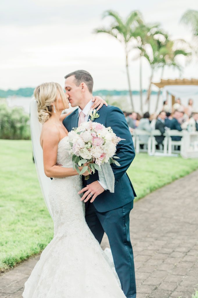 Exiting the Ceremony as Husband and Wife | A Fine Art Coastal Wedding Ceremony at Herrington by the Bay by Lauren R Swann