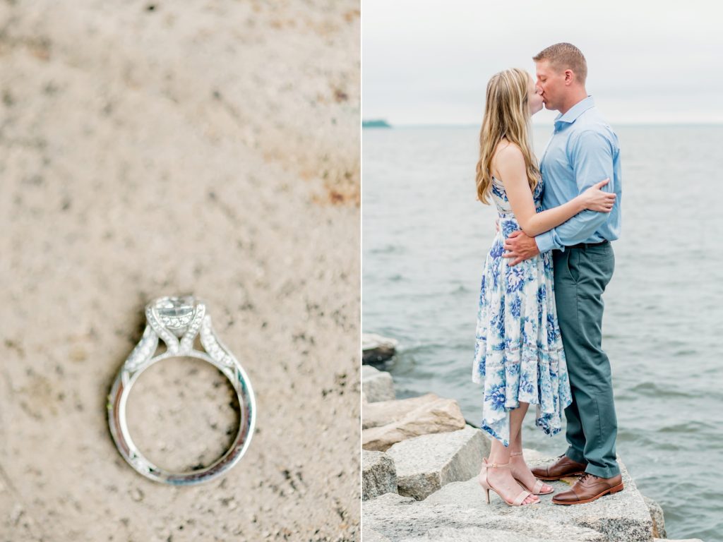 Annapolis Maryland Fine Art Wedding Engagement Portraits by Lauren R Swann featuring magnolia trees and marble.