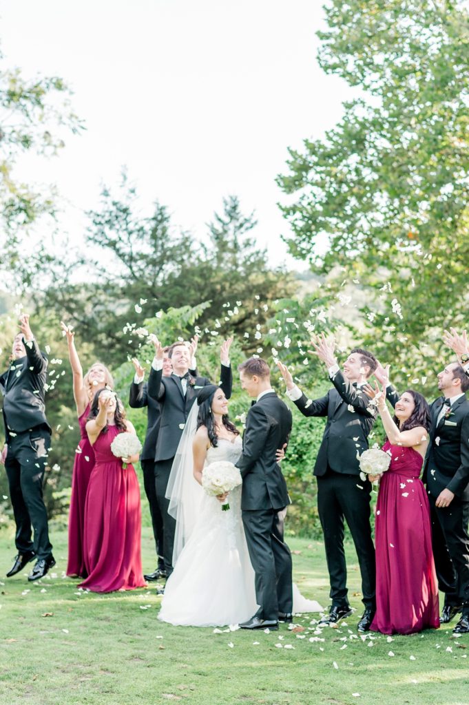 Hunt Valley Country Club Autumn Wedding with Maroon Details by Fine Art Photographer Lauren R Swann