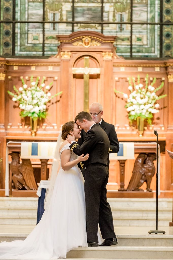 Winter Naval Academy Wedding | Naval Academy Weddings | Purple Bridesmaid Dresses | by Annapolis Wedding Photographer Lauren R Swann