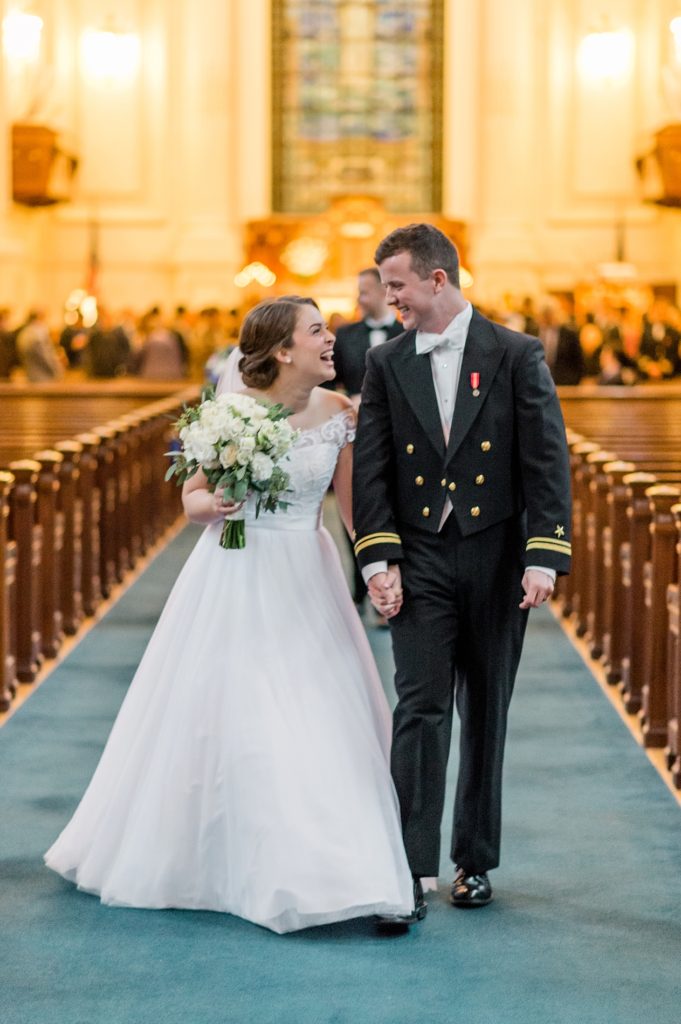 Winter Naval Academy Wedding | Naval Academy Weddings | Purple Bridesmaid Dresses | by Annapolis Wedding Photographer Lauren R Swann