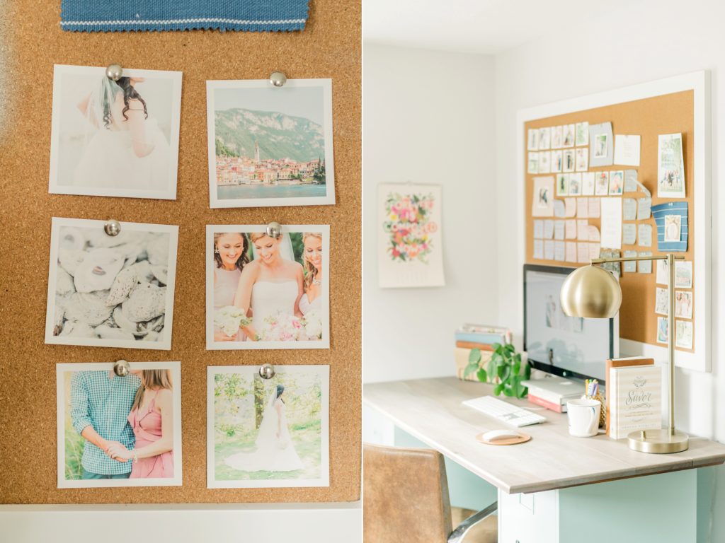 Bright, Light, White Office | Maryland Wedding Photographer | Lauren R Swann | DIY Office Desk with Painted Cabinets