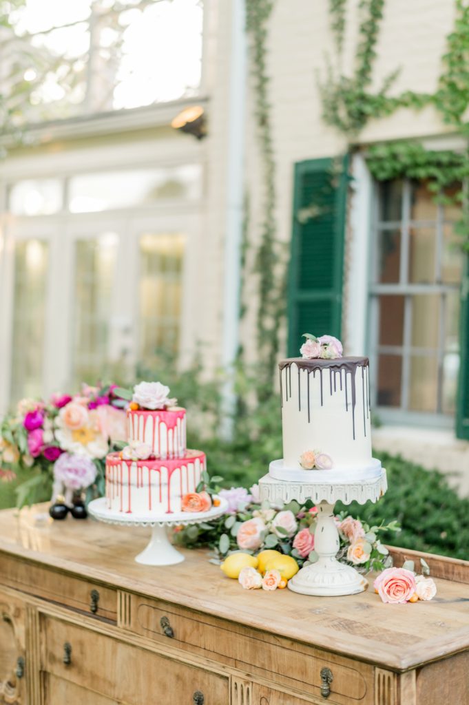 Stunning Cakes by Fluffy Thoughts | An Intimate Oatlands Plantation garden wedding featuring bold citrus colors photo