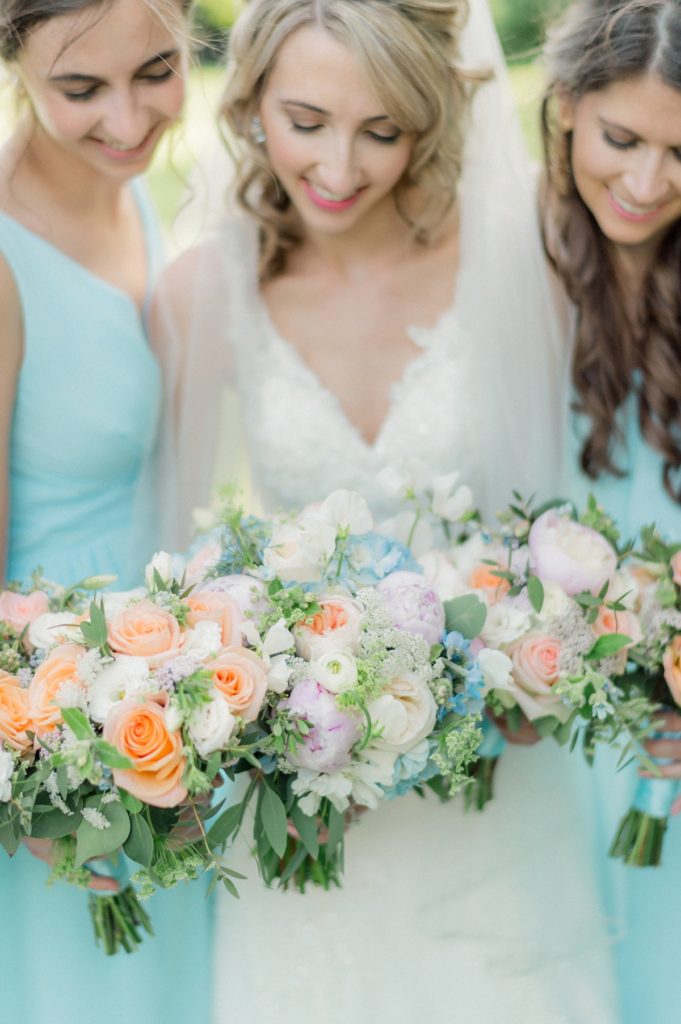 A Classic Annapolis wedding photo of Bridesmaids and bouquets