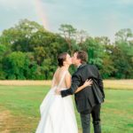 Bride & Groom Rainbow Portraits | Irish-inspired Black Tie Brittland Manor Wedding photo
