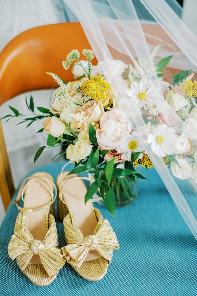 Mustard and Rose Wedding Details | Getting ready at the Hotel Revival in Baltimore wedding photo