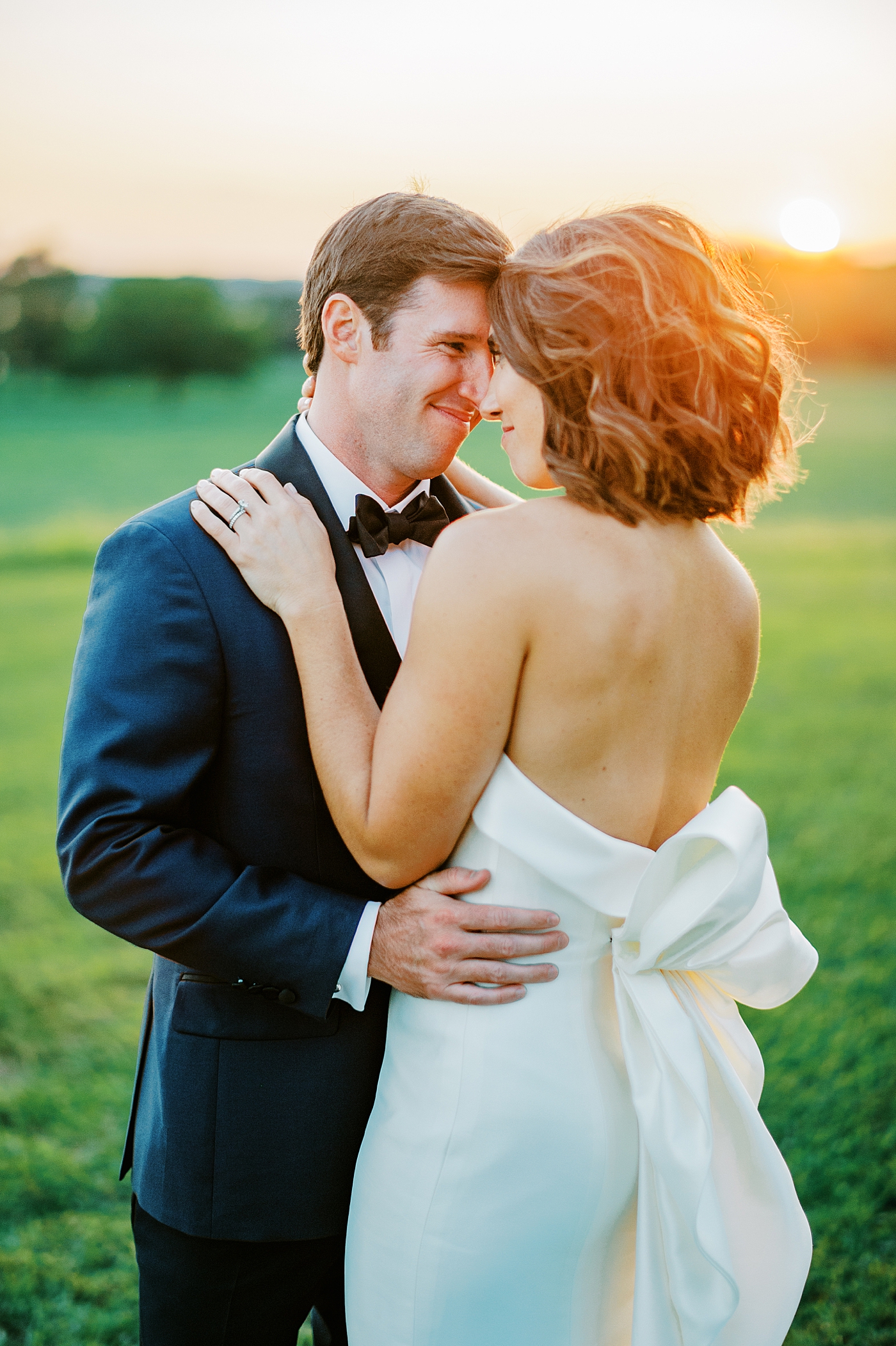 Bride and Groom sunset portraits | Summer Camp meets Parent Trap Vibes at Brittland Manor Wedding by Eastern Shore Wedding photographer Lauren R Swann photo