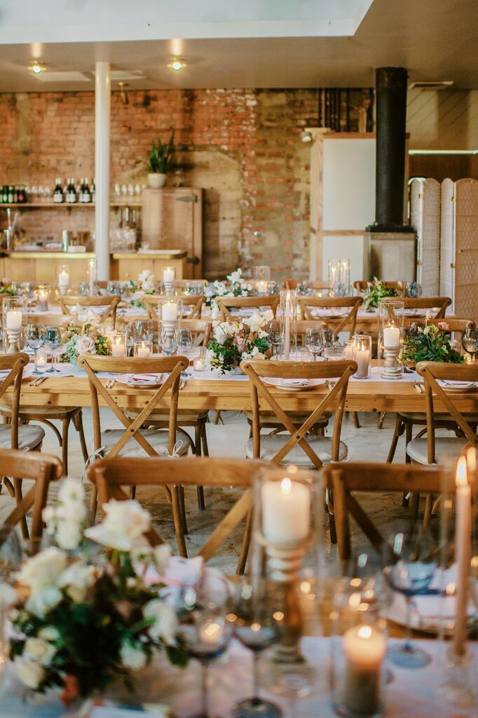 Gatherings by Woodberry Kitchen wedding celebration in Baltimore reception details