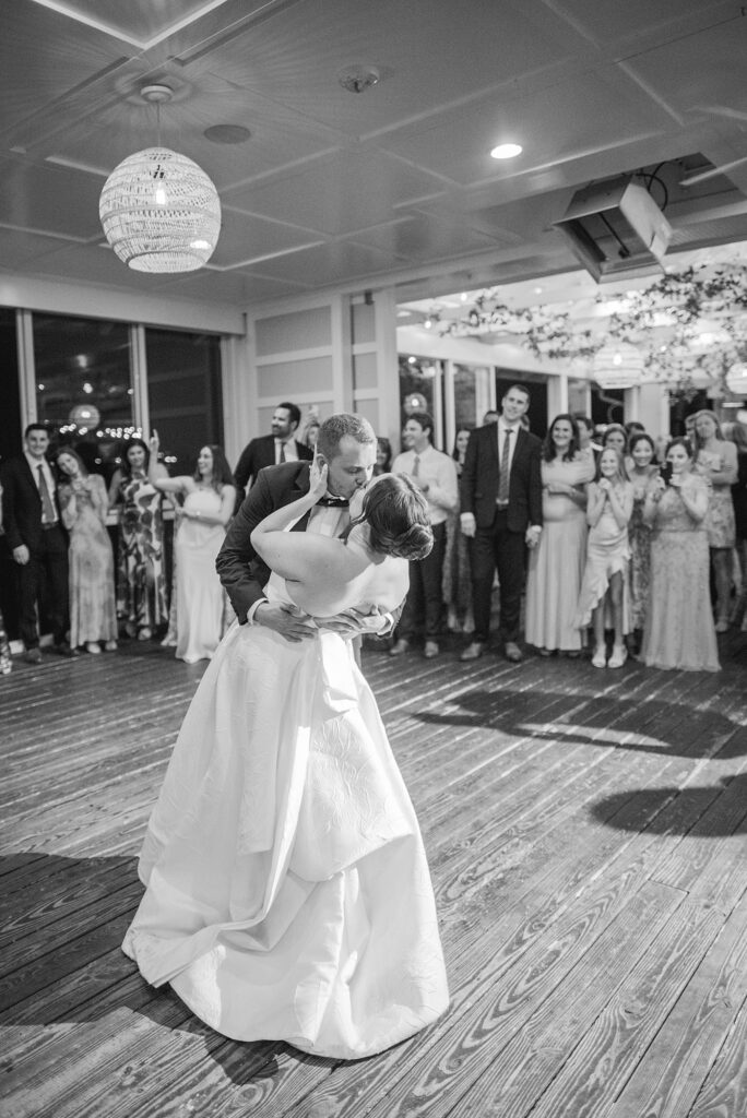 Bride and Groom Dancing at their wedding reception